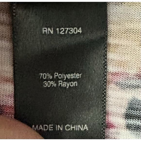 Ali Miles Button Up Artsy Boho Rainbow Leopard Print Blouse Size 2X - Picture 3 of 3